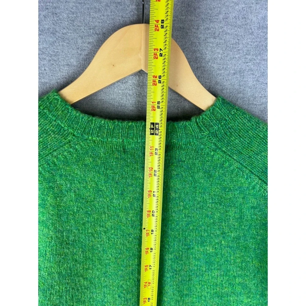 Peter Elliot New York Shetland Wool Sweater‎ Green Crewneck Made in UK Size 42